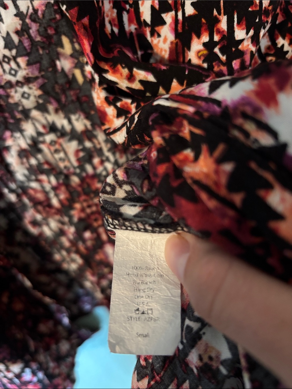 Pinkblush Open-Front Pink & Black Geometric Rayon Robe Women’s Small - Picture 3 of 6
